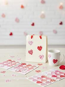 48 piezas de pegatinas con forma de corazón para el Día de San Valentín, etiquetas de amor románticas rojas para sellar sobres, recuerdos de boda, scrapbooking y decoración de envoltorios de regalos DIY - Multicolor - Ver 5