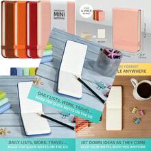 Mini Libreta de Bolsillo 8x11 cm A7 Cuaderno Pasta Dura 192 Hs Separables Pocket Notebook Cuero de Color Bloc de Notas Cuaderno Pequeño de Viaje para Regalo Paquete de 4 Multicolor - Rojo - - Ver 7