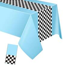 1 قطعة من لوازم حفلة عيد ميلاد بموضوع السيارات، ديكورات حفلة السباق، مفرش طاولة بتصميم الطريق، جدول سباق كطاولة ممر، مفرش طاولة حفلة عيد ميلاد بموضوع السيارات، 54 * 108 بوصة (ألوان زاهية)