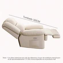 Sofá de masaje eléctrico multifuncional con carga USB, balanceo de 270 grados y posiciones ajustables para sentarse y reclinarse. Moderno y cómodo sillón reclinable individual para sala de estar. - Blanco - Ver 2