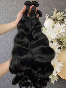 Uveous 100% Unprocessed Virgin Brazilian Human Hair Brazilian 22 20 18 Inch Body Wave 3 Bundles Hair Extensions Grade 12A Remy Human Hair Bundles Natural Black Color - Natural Black - Xem 3