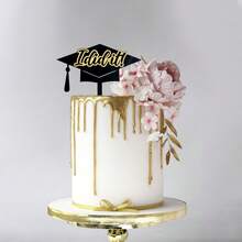 1pc/3pcs/6pcs Gold & Black 2026 Graduation Cake Topper, Suitable For Graduation Theme Party DIY Cake & Dessert Decorations - Multicolor - View 5