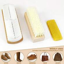 3PCS Suede Shoe Brush Set With Soft And Elastic Rubber Cleaning Head For Suede Shoes Home Use