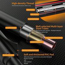 WAYAMY Barra Domins para la Puerta, Barra de Domins para Puerta Ajustable 60 x 100cm para Ejercicios en Casa, Gimnasio, Portátil, Bar Sport Fitness Equipments hasta 100KG Peso de Carga - negro - Ver 5