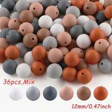 A Mix Of 36 12mm Silicone Beads, Suitable For DIY Jewelry Bracelet Making As Well As Earrings, Necklaces, And Other Decorative Accessories - Multicolor - View 30