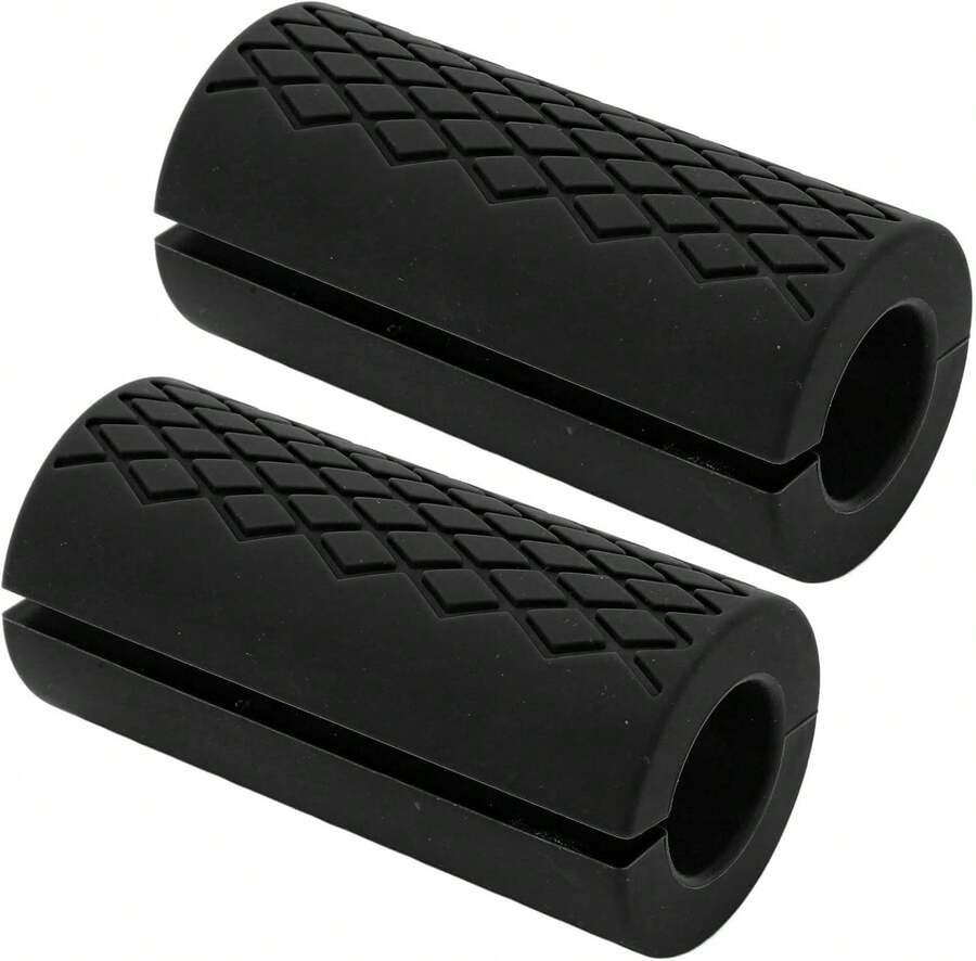 DAUZ Empu?aduras de Barra, Excelente Resistencia, Mejora la Estimulación Muscular, Material de Silicona, Empu?aduras de Barra Gruesas para Ejercicio, Fitness, Levantamiento de Pesas - negro - Ver 1