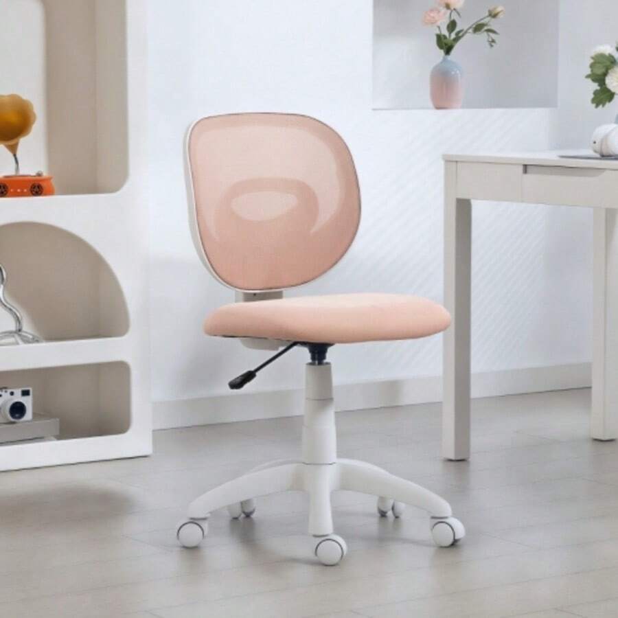Bürostuhl Ergonomischer Schreibtischstuhl Mit C-Förmiger Rückenstütze, Höhenverstellbar Rosa - Pink - View 1