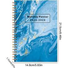 Agenda 2026 - 2028, agenda mensual u2013 Diario de citas en espiral con pestaas de 36 meses para hombres, estudiantes, familia, maestros y mujeres - Azul - Ver 5