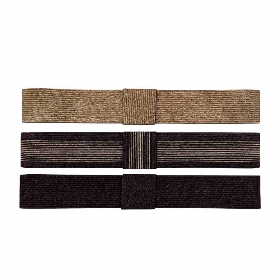 Cintas Elsticas para Sombrero u2013 Bandas Intercambiables UNIVERSALES para Sombrero , Vaquero y Fedora u2013 Kit de 3 Colores u2013 Hombre y Mujer 3 KIT Azul, Roja, Negra - 3 KIT ( Beige, Rayas, Café ) - Ver 1