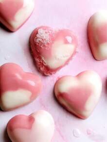 2pcs Heart Shaped Silicone Molds, Silicone Chocolate Molds, Valentine's Day Chocolate Molds, Suitable For Baking, Chocolate, Cupcakes, Brownies, Jelly, Soap, Candy, Home Baking - Pink - View 6