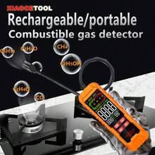 XIAOCETOOL High-Sensitivity Combustible Gas Detector | Imported Sensor, Accurate Leakage Concentration Measurement And Explosion-Proof Detection, Triple Display, Rapid Leak Detection, Universal Adjustable Flexible Probe, Simple And Measurement