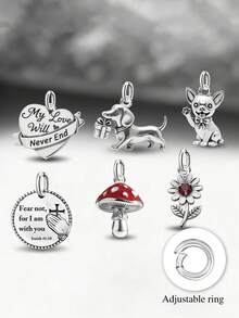 1件简约独特925纯银蘑菇吊坠，精致珠宝礼品，男女皆宜