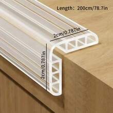 200cm Furniture Corner Edge Guard, Home Safety Bumper Strip, Transparent Bumper Strip, Suitable For Cabinets, Tables And Drawers, Kitchen Safety, Smooth Surface, Easy Installation, Furniture Corner Protector, Cabinet Corner Protector - Multicolor - View 3