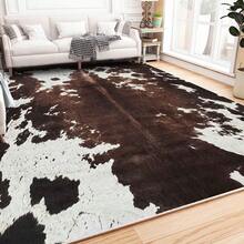 Cow Print Pattern Area Rug Washable Rug Vintage Traditional Floor Cover Foldable Thin Retro Accent Indoor Non Slip Carpet Print Mat Bedroom Living Room Bathroom Home Decor Large Carpets Dining Room Rug Kitchen Rugs For Entryway - A - Xem 1