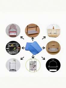 一次性鸟笼垫 - 适用于小型宠物、麻雀、爱情鸟,耐用弹性鸟垫,也可作猫砂垫,适用于鹦鹉和宠物鸟,鸟笼配件,宠物卫生用品,设计便捷,吸水性强,易于清洁 - 彩色 - 查看 3