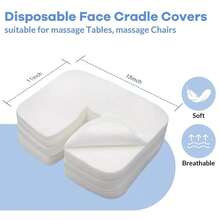 100pcs Disposable U-Shaped Massage Pads, Super Soft Massage Towels, Non-Stick Face Covers Suitable For Massage Beds And Chairs - Multicolor - View 2