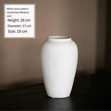 Vase minimaliste rétro, pot de fleurs en céramique blanc laiteux pour la décoration de la maison, centre de table élégant pour le salon, la salle à manger, la cheminée - Lavage à la main uniquement - Matériau en céramique durable - Convient à la décoration intérieure moderne ou traditionnelle - Beige - Voir 9