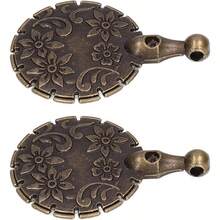 2 colgantes cortadores de hilo, colgante de corte de hilo de metal para herramientas de costura, cortador de hilo de metal antiguo herramientas de corte redondas para costura - inicial - Ver 1