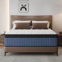 12"/14" Queen Mattres Twin Full Queen King Size Bed Mattress In A Box, Hybrid Pocket Spring Breathable Cotton Layer Mattress For Motion Isolation & Silent Sleep, Lumbar Support & Pressure Relief, Medium Firm - 12in Blue - 查看 15