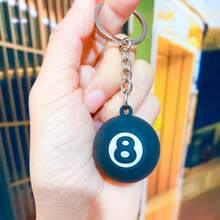 1 Set Llavero de bola 8 y pulsera de pareja, bola de taco de acrílico creativa DIY, adecuado para salón de billar, fiesta de Navidad y Año Nuevo - Unitalla - Ver 25