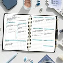 Agenda Semanal Sin Fecha para Mujer, Espaol Cuaderno Agenda Semanal de Trabajo, Cuaderno de Espiral A5, Sin Fecha, 21, 5x15, 5cm, para Mujer, para Planificacin Diaria - Rosa