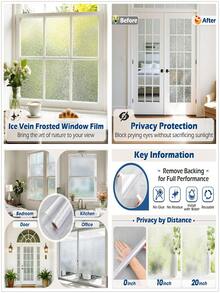 1卷装，宽度可选30/45/60/90厘米，隐私窗膜，自粘式隐私膜，不透明，无需胶水，防紫外线，装饰性彩色玻璃膜，窗帘，磨砂窗膜 - 彩色 - 查看 27