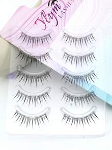 5 Pairs Natural Curled, Thick, Long, Soft, Criss-Cross, Wispy False Eyelashes, Cartoon-Like, Charming, Reusable, Convenient For Daily European And American Style - Natural Lashes - View 11
