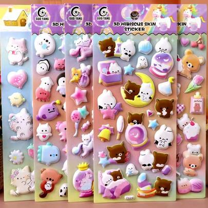 儿童3D卡通动物兔子鼻子贴纸