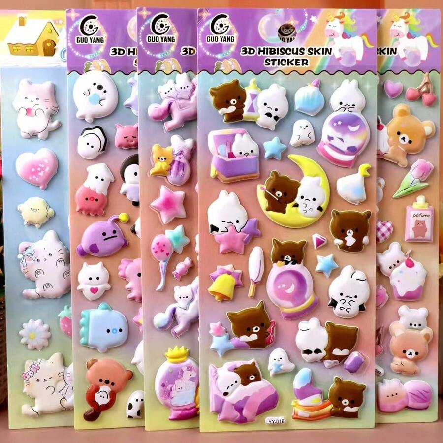 儿童3D卡通动物兔子鼻子贴纸 - 彩色 - 查看 1