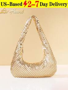 Women Fashionable Metal Backpack Underarm Bag High-End Shiny Party Nightclub Shoulder Bag Banquet Evening Dress Bag Rhinestone Aluminum Sheet Clutch Party Evening Bag, Perfectly Matching With New Years Outfit, Excellently Matching With Party Dresses For Women, Essential Wedding Items,Perfectly Matching With Graduation Dress, Prom Dresses Shimmering Aluminum Clutch, Dazzling Ladies' Evening Clutch,Sequin-Studded Fashionable Ladies' Underarm Bag, Retro Shoulder Bag,Gold Foil Evening Clutch With Diamond Embellishments, Glamorous Socialite Underarm Handbag, Perfect For Everyday Wear, Formal Dinners, Romantic Dates, Christmas, New Year Celebrations, And Various Occasions.Christmas Thanksgiving Festival Cyber Monday Holiday Gift Velvet Party New Year Winter Snow End-Of-Year Stocking Stuffers Christmas Gifts - 多色 - 查看 13