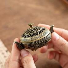 1pc Brass Incense Burner, Nepali Style Brass Incense Holder | Metal | Incense Stand | Suitable For Small Coil Incense, Small Incense Plate, Yoga Meditation, Home Decor | Valentine's Day, Daily Use - Applicable For Homestay, Tea Room, Office, Bedroom Decor, Tea Ceremony Display - Multicolor - View 5