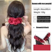 Ponytail Wig Clip Style Large Wave Long Curly Hair For Women, Banana Clip With High-End Feeling, Flower Clip That Can Tie Ponytail Wig Piece - Multicolor - View 11