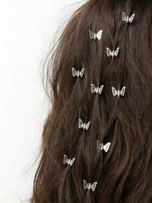 10 قطعة/مجموعة مشابك شعر معدنية جميلة على شكل فراشات للبنات، إكسسوارات شعر أنيقة، مناسبة للغرة والذيل والضفيرة، بأسلوب أوروبي وأمريكي