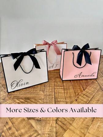 Customized Gift Bags, Personalized Bridesmaid Gift Bags, Customized Wedding Gift Bags, Bachelorette Party Gift Bags, Welcome Gift Bags, Bridal Shower Gift Bags, Elegant Gift Bags, Can Print Logo, Name, Blessing, Gift Packaging Bags