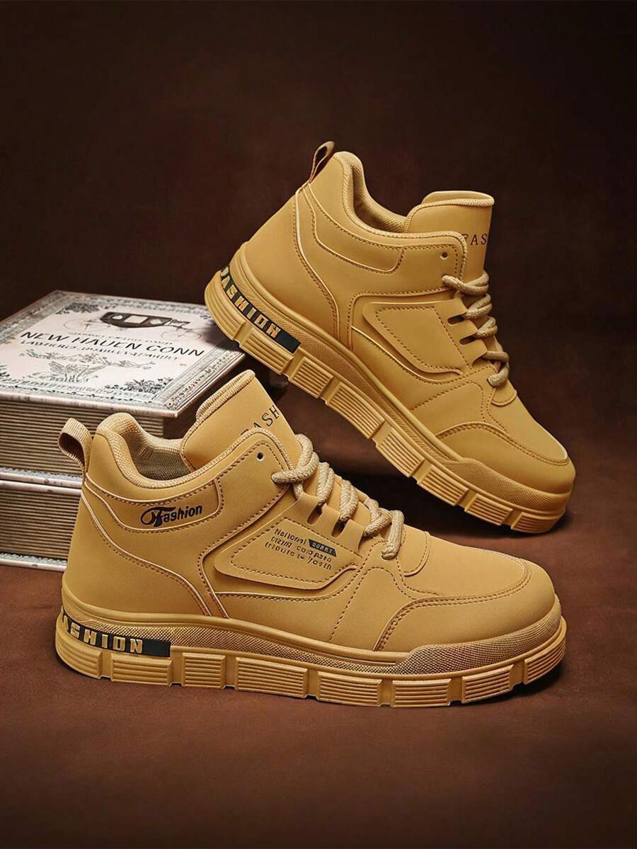 Botas Vaqueras de Hombre Altas, Botas de Senderismo para Hombre, Botas de Punta Redonda para Hombre Altas - Botas de Hombre y Zapatos para Hombre con Suela Antideslizante Ligera y Cómoda: Cosida a la Parte Superior para Mayor Durabilidad que Previene el Desgaste Prematuro, Estilo Casual Ideal para Actividades al Aire Libre (Senderismo, Camping, Paseos al Aire Libre), Diseño que Se Adapta a Diferentes Terrenos (Montañas, Camino de Tierra, Superficies Mojadas) - También Disponibles en Opciones de Botas para Mujer y Tenis para Mujer para Actividades Outdoor y Uso Cotidiano  Deportivo    Bucle de gancho    Casa - Caqui - Ver 1