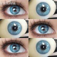 EYESHARE 1 Pair Colored Contact Lenses For Eyes Fashionable Blue Lenses For Brown Eyes Colored Contact Lenses For Green Eyes Colorful Makeup For Gray Eyes Annual Wear Contact Lenses - No Prescription, 14.2mm - VENICE-BLUE - 查看 2
