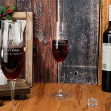 个性化香槟杯 - 定制雕刻祝酒杯，1只/2只套装 - 婚礼香槟杯，送给新郎新娘的礼物 - 周年纪念、订婚、新娘送礼会、情侣礼物，永恒的爱 - 多色 2 - 查看 3