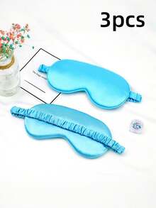 1pc/3pcs/5pcs/10pcs Black, Champagne, Gray, Pink, Green, Blue, Dark Green Double-Sided Silk-Like Breathable Sleep Eye Mask, Relieve Eye Fatigue, Suitable For Girls Nap, Blackout Eye Mask, Non-Tight - Multicolor - View 64