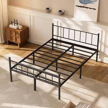 Marco de Cama de Metal de Plataforma Simple y atmosférica, Base Cama Matrimonial, Incluye Cabecera y Pie, Espacio de Almacenamiento Debajo de la Cama,Marco Resistente (Matrimonial) - Matrimonial - Ver 8