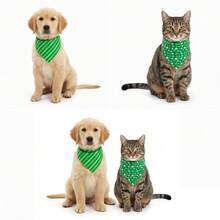 圣帕特里克节狗狗三角围巾，男女通用，优质耐用面料，适合小型和中型犬的节日围巾 - 彩色 - 查看 4