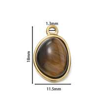 1 pieza Colgante de acero inoxidable con cuentas de piedras naturales, colgante DIY para hacer collares y pulseras, suministros para joyería