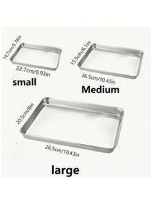 1个/5个装不锈钢托盘，适用于烧烤、烘焙、烤制和蒸煮。平底设计，兼具食物储存功能。家居厨房/餐具/托盘