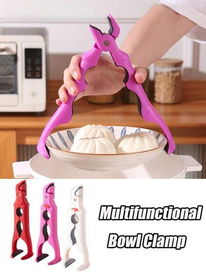 New Upgraded 3-In-1 Multifunctional Bowl Clamp Compatible For Bowl/Look-Alook/Plate - Non-Slip Burn, Heavy-Duty Plate Holder With Built-In Bottle Opener, Plastic Kitchen & Dining Table Clamp For Home, Restaurants, For Ages ﻿