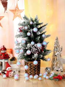 12Pcs/Set Christmas Iridescent Disco Ball Ornament, Hanging Reflective Mirror Disco Ball Decoration For Wedding Dance Music Festival Birthday Party Valentine's Day - Multicolor - View 6