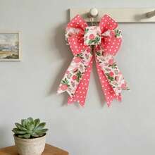 Spring Bows For Decorations Floral Pattern Bowknot Hanging Ornaments For Home Holiday Easter Party - Red - View 1