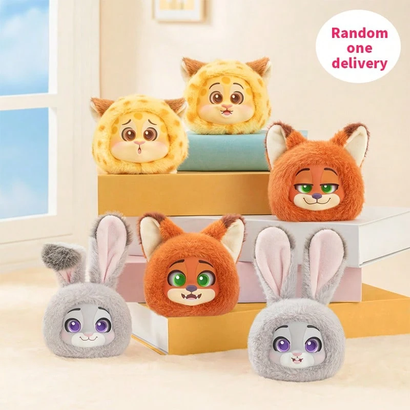 Miniso 1个迪士尼疯狂动物城毛绒手机支架盲盒，可爱角色，柔软毛绒材质，精致面部细节，瞬间为您的手机增添乐趣，随机发货，惊喜不断，绝佳情人节礼物（1个随机发货） - 彩色 - 查看 1