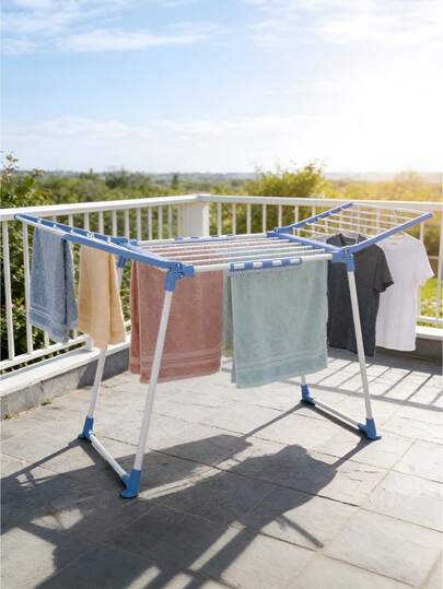 1 szt. Wielofunkcyjny, chowany metalowy wieszak do suszenia ubrań, oszczędzający miejsce, idealny na balkon, patio, do pralni i salonu, idealny do wieszania koszul, spodni i swetrów