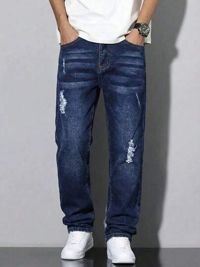 Pantalones vaqueros casuales con bolsillo y cintura elástica para niños, para uso diario