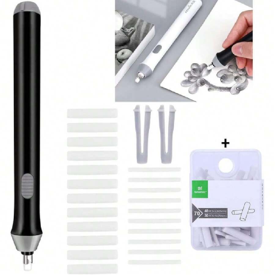 Borrador Eléctrico, Automático Borrador, Borrador Lapiz, 92 Piezas Reemplazable de Borrador para, Borradores para Dibujo, Portátil Borrador para Artistas con Dibujo Arquitectura Artes (Negro),36695963 - Verde - Ver 1