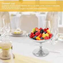Copa de Helado, Taza de Helado Tazón de Acero Inoxidable para Helados Cuencos Mini Tazas de Yogur con Patas Redondas Tazas Pudín Metal Reutilizable para Postre Sundae Frutas - Vintage Tall-4 piezas - Ver 8